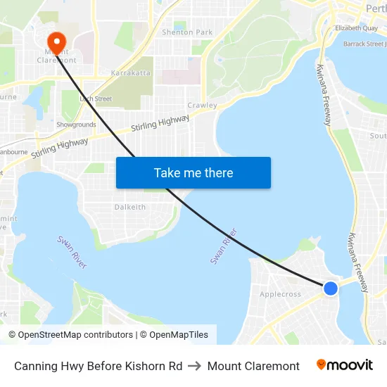 Canning Hwy Before Kishorn Rd to Mount Claremont map