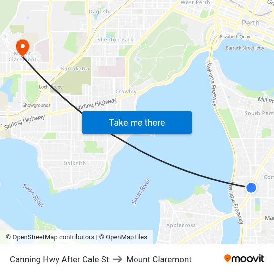 Canning Hwy After Cale St to Mount Claremont map
