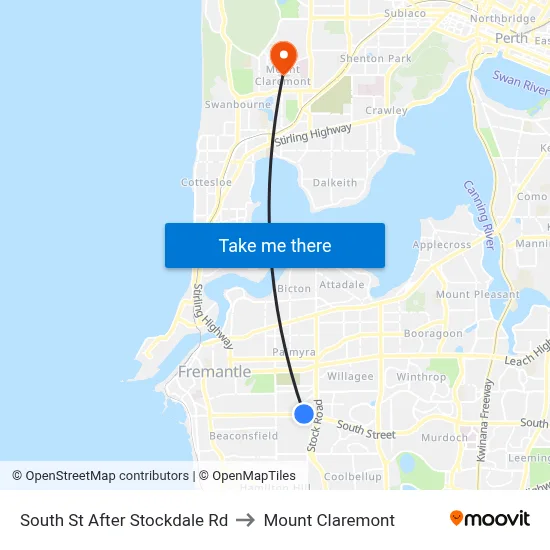 South St After Stockdale Rd to Mount Claremont map