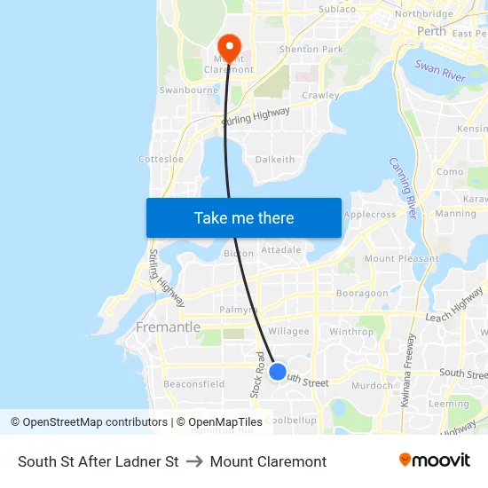 South St After Ladner St to Mount Claremont map