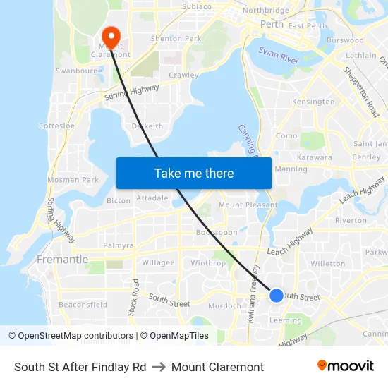 South St After Findlay Rd to Mount Claremont map