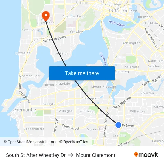 South St After Wheatley Dr to Mount Claremont map