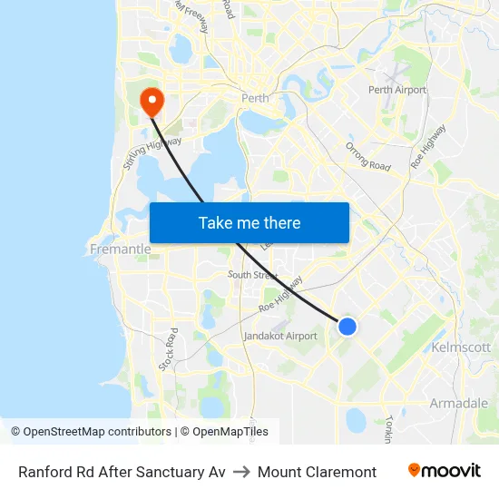 Ranford Rd After Sanctuary Av to Mount Claremont map