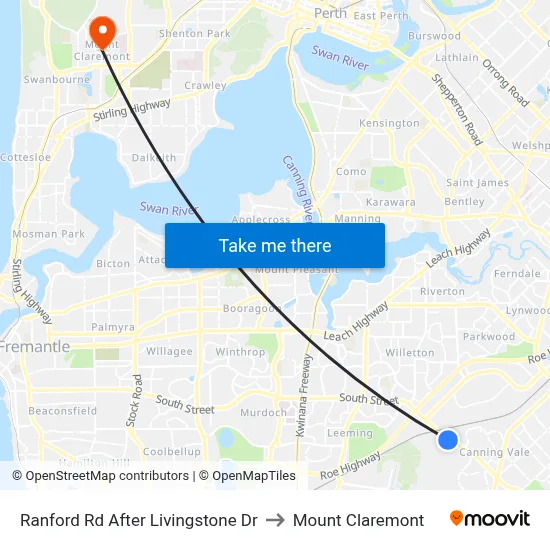 Ranford Rd After Livingstone Dr to Mount Claremont map