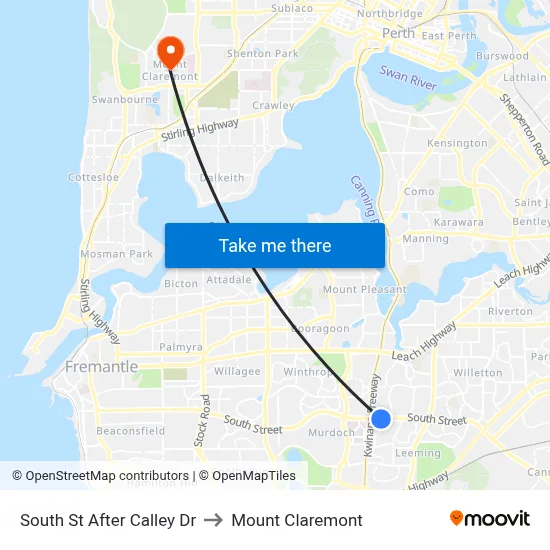 South St After Calley Dr to Mount Claremont map