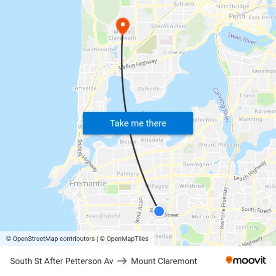 South St After Petterson Av to Mount Claremont map