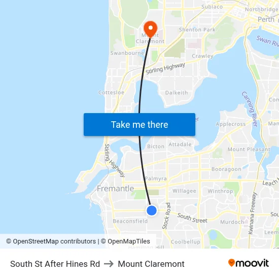 South St After Hines Rd to Mount Claremont map