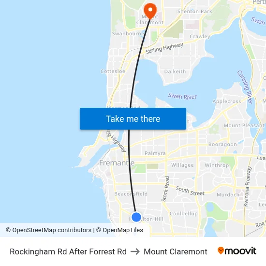 Rockingham Rd After Forrest Rd to Mount Claremont map