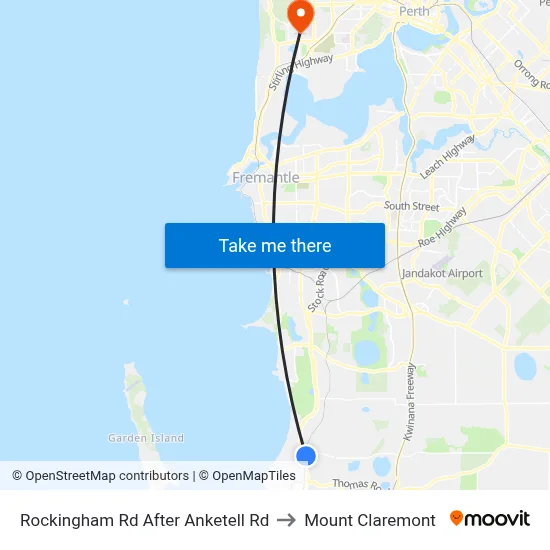 Rockingham Rd After Anketell Rd to Mount Claremont map