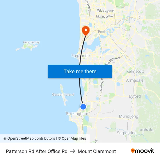 Patterson Rd After Office Rd to Mount Claremont map