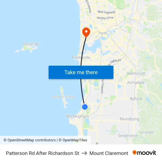 Patterson Rd After Richardson St to Mount Claremont map
