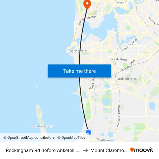 Rockingham Rd Before Anketell Rd to Mount Claremont map