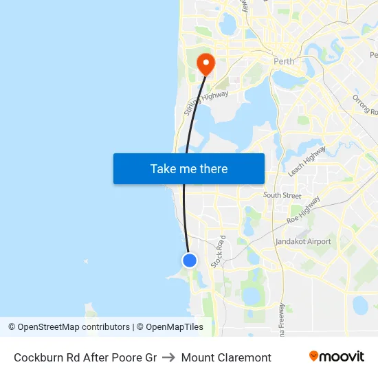 Cockburn Rd After Poore Gr to Mount Claremont map