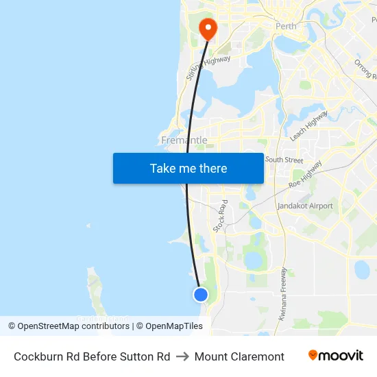 Cockburn Rd Before Sutton Rd to Mount Claremont map