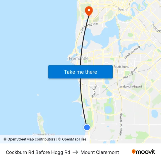Cockburn Rd Before Hogg Rd to Mount Claremont map