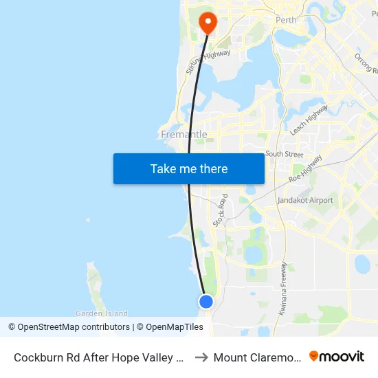 Cockburn Rd After Hope Valley Rd to Mount Claremont map