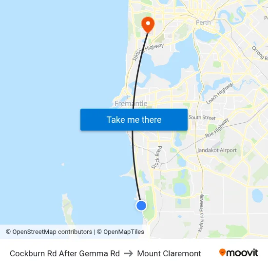 Cockburn Rd After Gemma Rd to Mount Claremont map