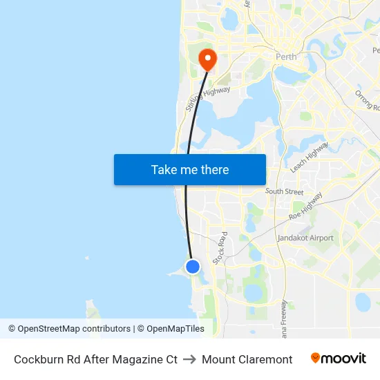 Cockburn Rd After Magazine Ct to Mount Claremont map