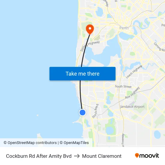 Cockburn Rd After Amity Bvd to Mount Claremont map