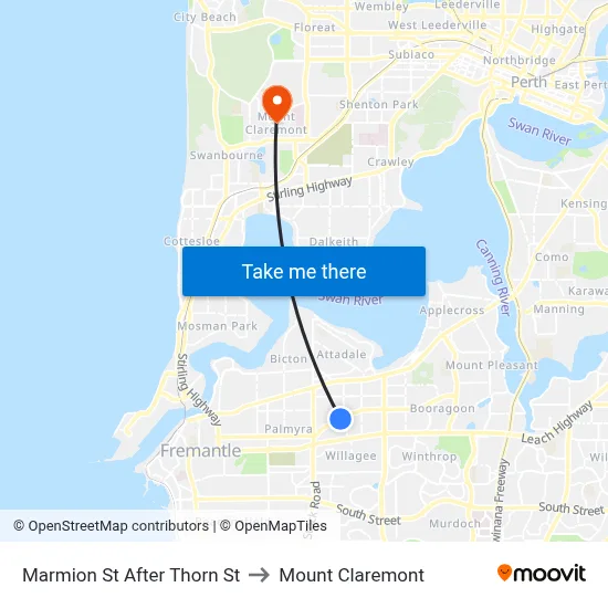 Marmion St After Thorn St to Mount Claremont map