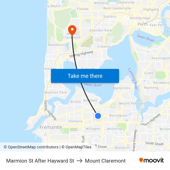 Marmion St After Hayward St to Mount Claremont map