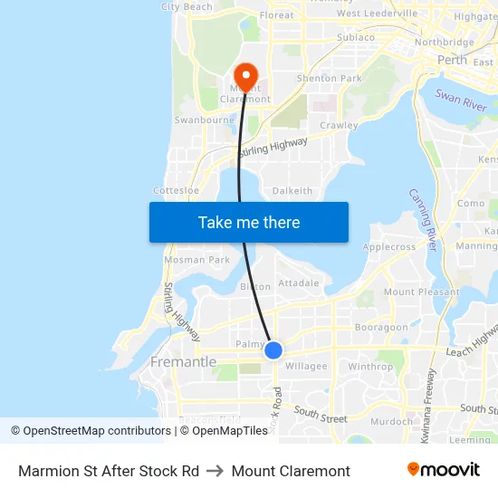 Marmion St After Stock Rd to Mount Claremont map