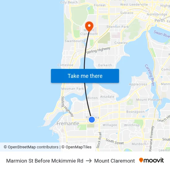 Marmion St Before Mckimmie Rd to Mount Claremont map