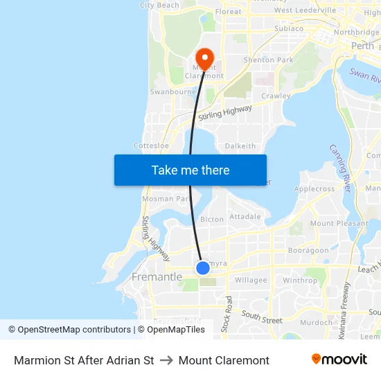 Marmion St After Adrian St to Mount Claremont map