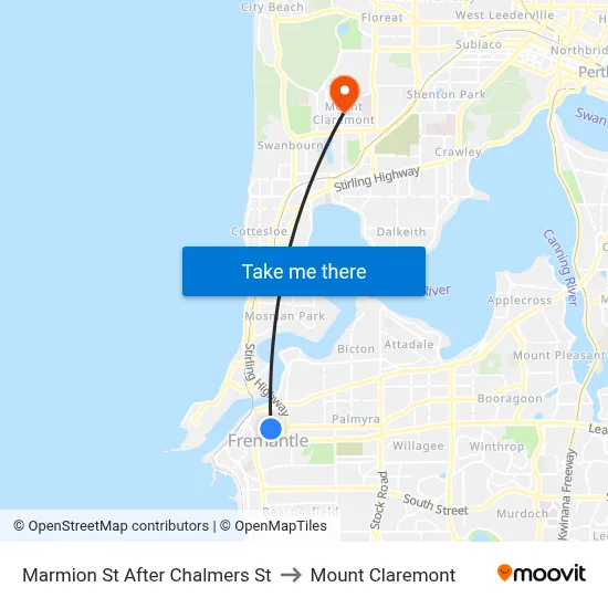 Marmion St After Chalmers St to Mount Claremont map