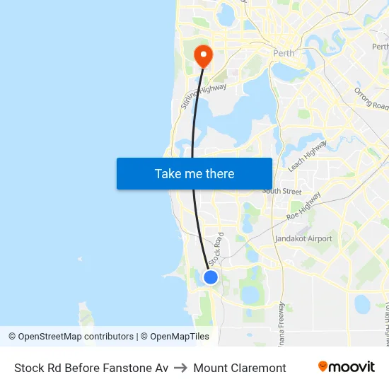 Stock Rd Before Fanstone Av to Mount Claremont map