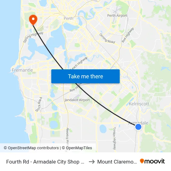 Fourth Rd - Armadale City Shop Ctr to Mount Claremont map