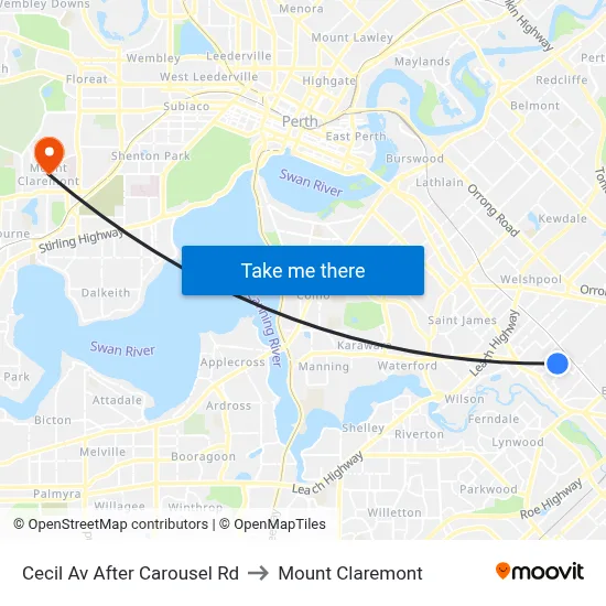 Cecil Av After Carousel Rd to Mount Claremont map