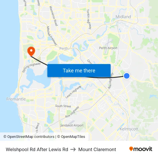 Welshpool Rd After Lewis Rd to Mount Claremont map