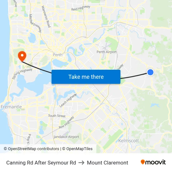 Canning Rd After Seymour Rd to Mount Claremont map