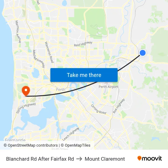 Blanchard Rd After Fairfax Rd to Mount Claremont map