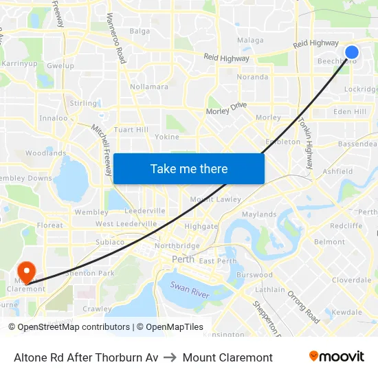Altone Rd After Thorburn Av to Mount Claremont map