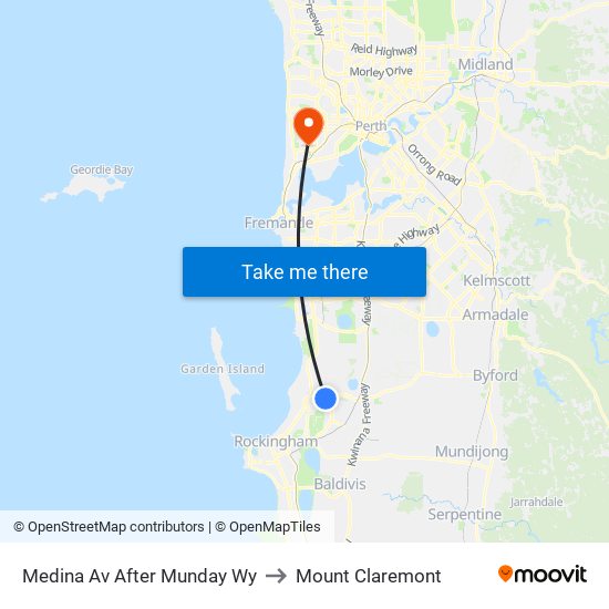 Medina Av After Munday Wy to Mount Claremont map