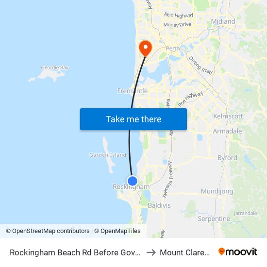 Rockingham Beach Rd Before Governor Rd to Mount Claremont map