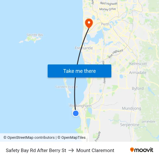 Safety Bay Rd After Berry St to Mount Claremont map