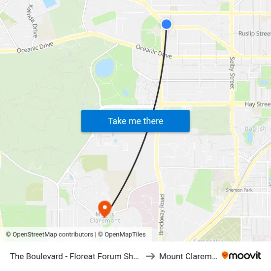 The Boulevard  - Floreat Forum Shop Ctr to Mount Claremont map