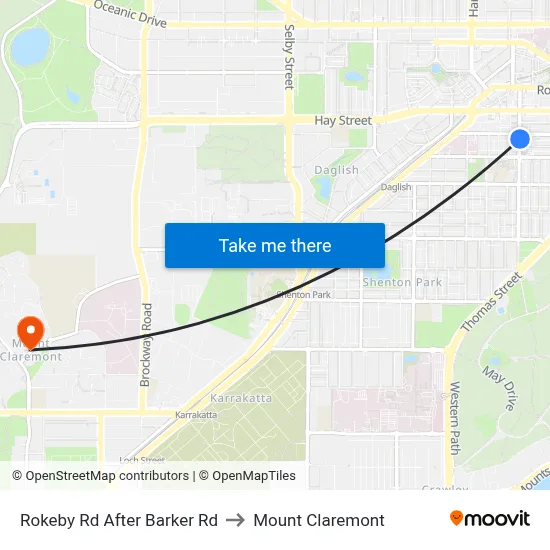 Rokeby Rd After Barker Rd to Mount Claremont map