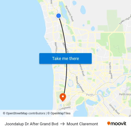 Joondalup Dr After Grand Bvd to Mount Claremont map