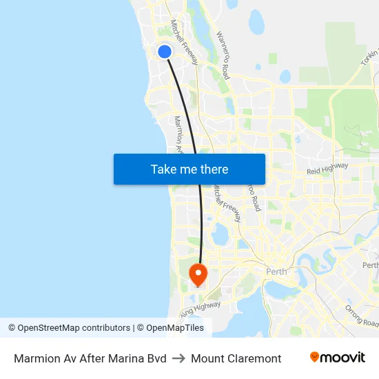 Marmion Av After Marina Bvd to Mount Claremont map