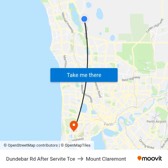 Dundebar Rd After Servite Tce to Mount Claremont map