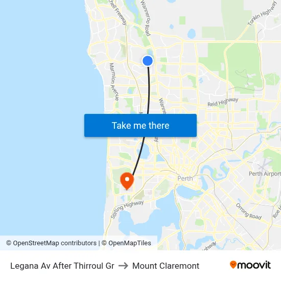 Legana Av After Thirroul Gr to Mount Claremont map