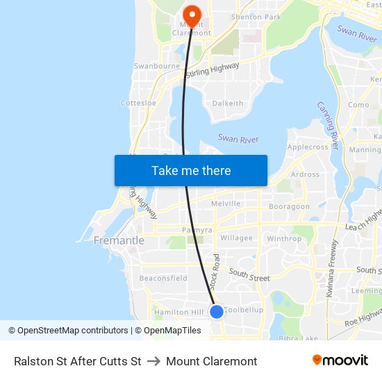 Ralston St After Cutts St to Mount Claremont map