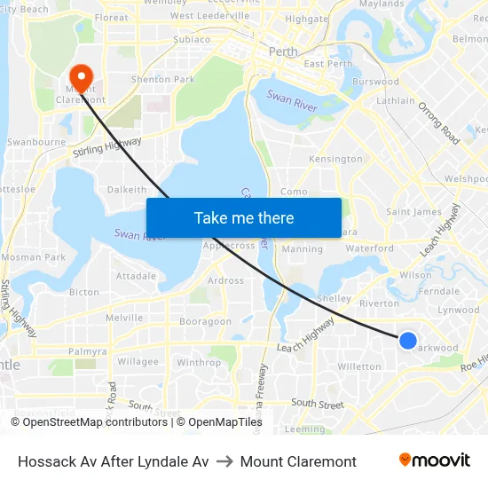 Hossack Av After Lyndale Av to Mount Claremont map