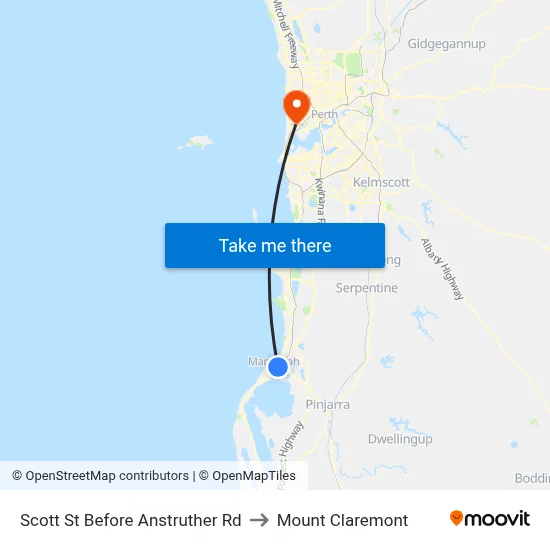 Scott St Before Anstruther Rd to Mount Claremont map