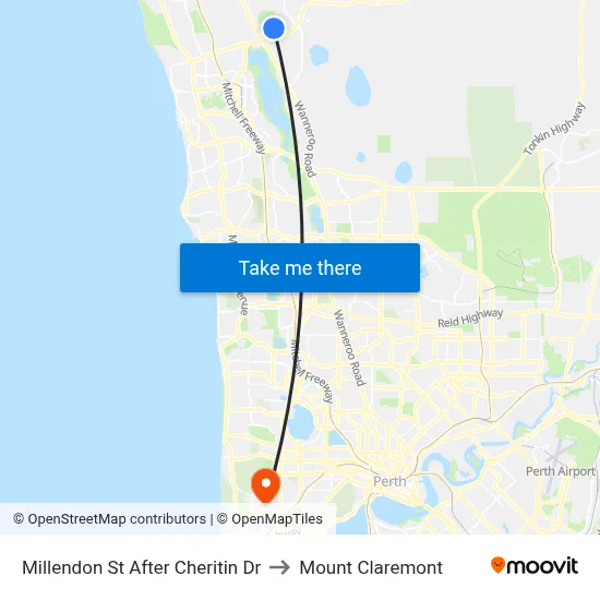 Millendon St After Cheritin Dr to Mount Claremont map