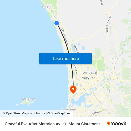 Graceful Bvd After Marmion Av to Mount Claremont map